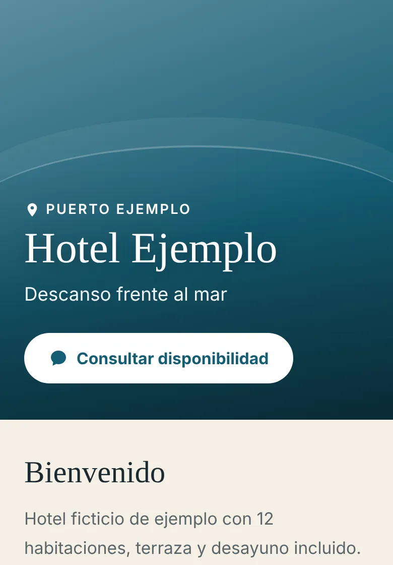 Vista previa del modelo Travel & Hospitality