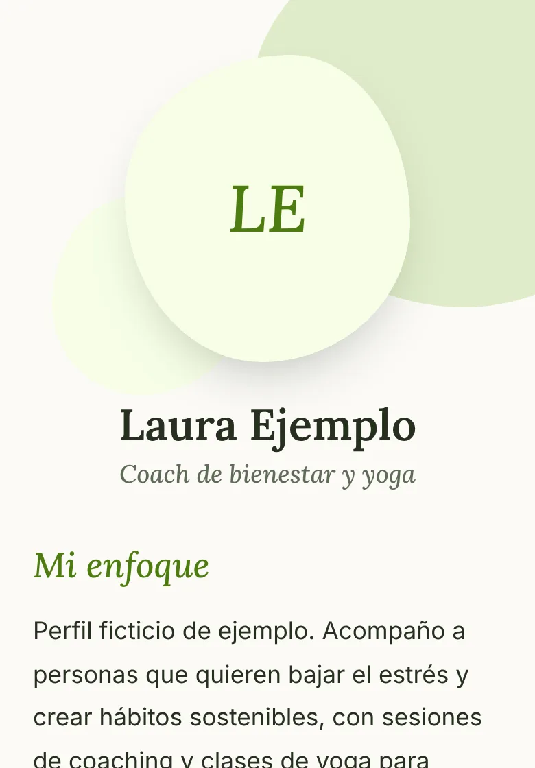 Vista previa del modelo Wellness & Coaching