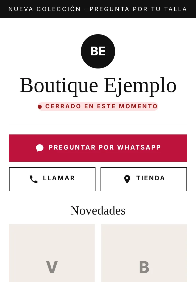 Vista previa del modelo Boutique