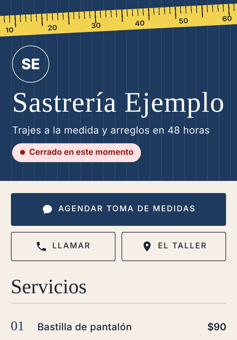 Vista previa del modelo Sastre