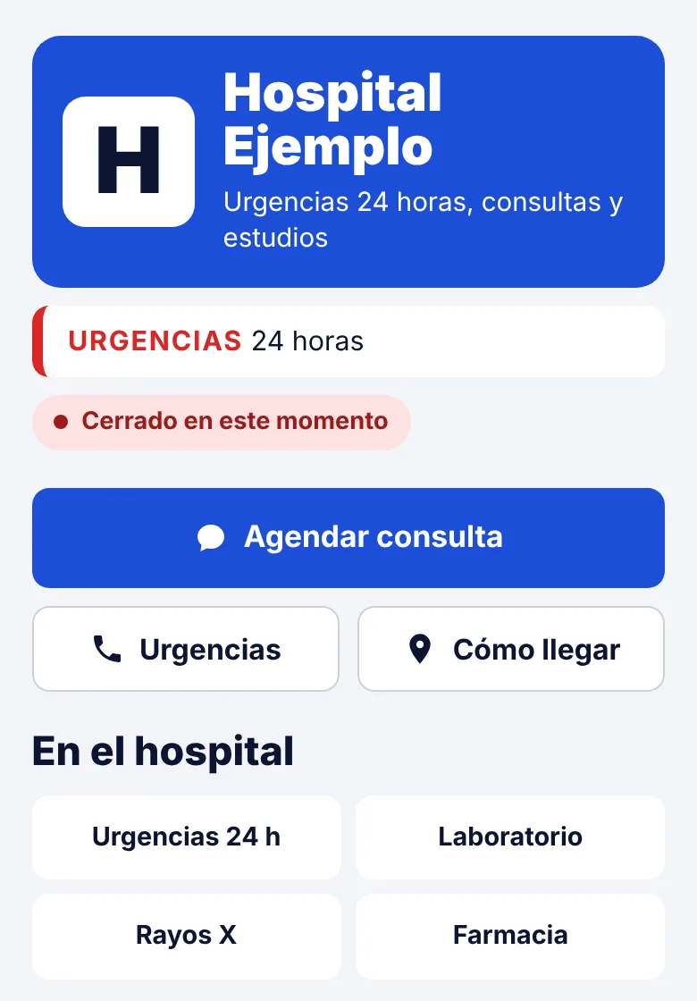 Vista previa del modelo Hospital